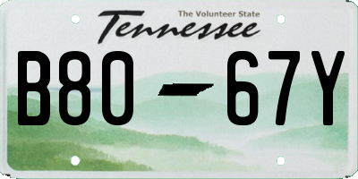 TN license plate B8067Y