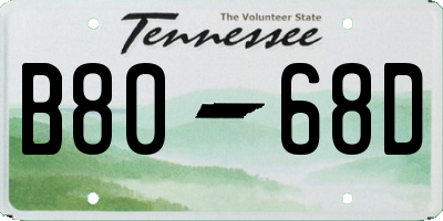 TN license plate B8068D
