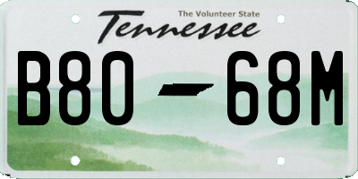 TN license plate B8068M