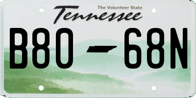 TN license plate B8068N
