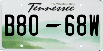 TN license plate B8068W
