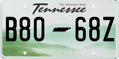 TN license plate B8068Z