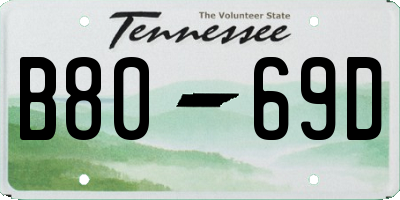 TN license plate B8069D