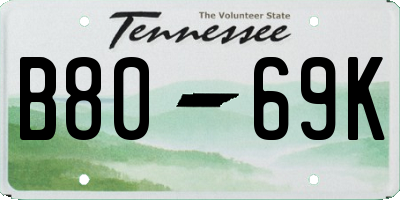 TN license plate B8069K