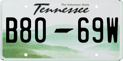 TN license plate B8069W