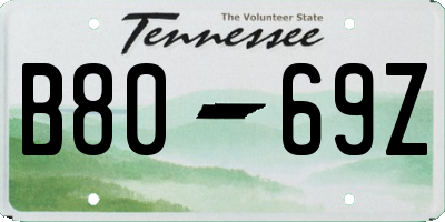 TN license plate B8069Z