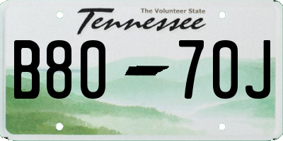 TN license plate B8070J