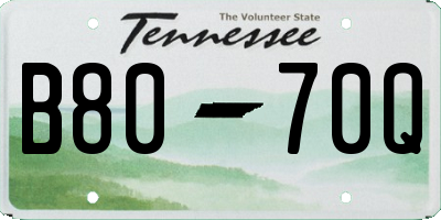 TN license plate B8070Q