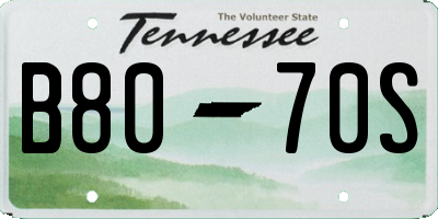 TN license plate B8070S