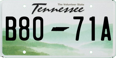 TN license plate B8071A