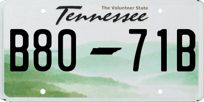 TN license plate B8071B
