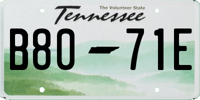 TN license plate B8071E