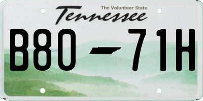 TN license plate B8071H