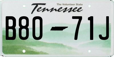 TN license plate B8071J