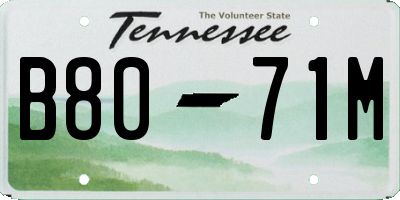 TN license plate B8071M