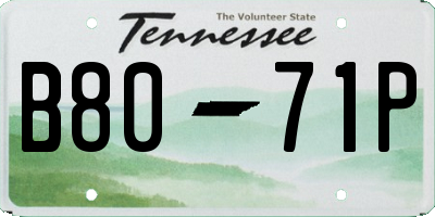 TN license plate B8071P