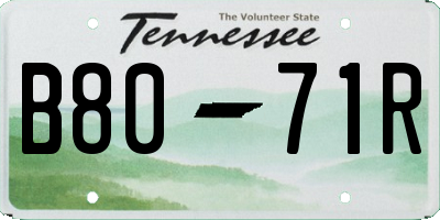 TN license plate B8071R