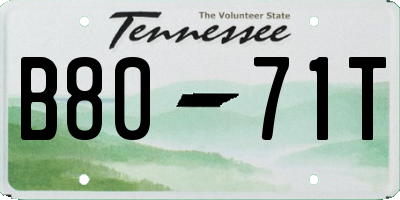 TN license plate B8071T