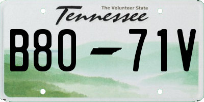 TN license plate B8071V