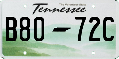 TN license plate B8072C