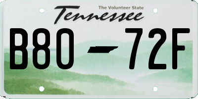 TN license plate B8072F
