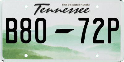 TN license plate B8072P