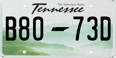 TN license plate B8073D