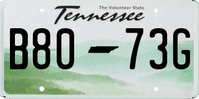 TN license plate B8073G