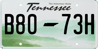 TN license plate B8073H
