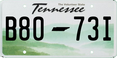 TN license plate B8073I