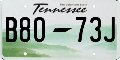 TN license plate B8073J