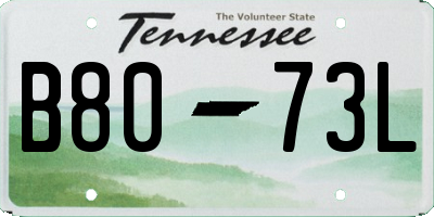 TN license plate B8073L