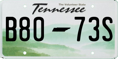 TN license plate B8073S