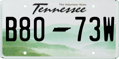 TN license plate B8073W