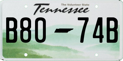TN license plate B8074B