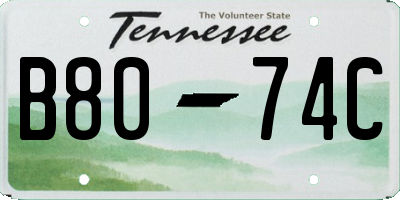 TN license plate B8074C