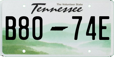 TN license plate B8074E