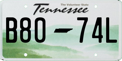 TN license plate B8074L