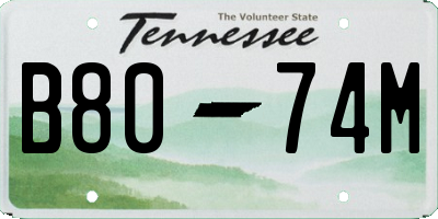 TN license plate B8074M
