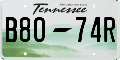 TN license plate B8074R