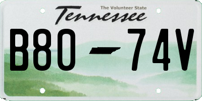TN license plate B8074V