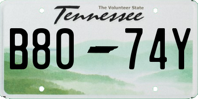 TN license plate B8074Y