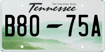 TN license plate B8075A