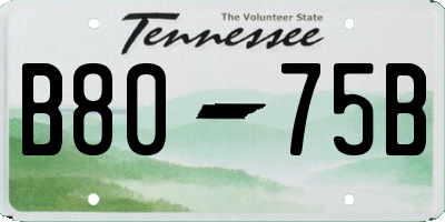 TN license plate B8075B