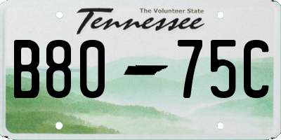 TN license plate B8075C