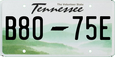 TN license plate B8075E