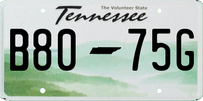 TN license plate B8075G