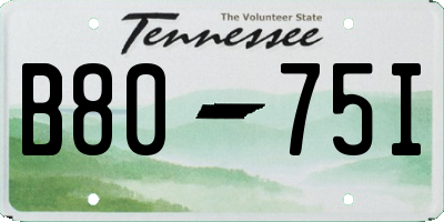 TN license plate B8075I