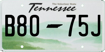 TN license plate B8075J