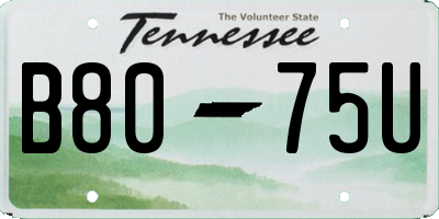 TN license plate B8075U